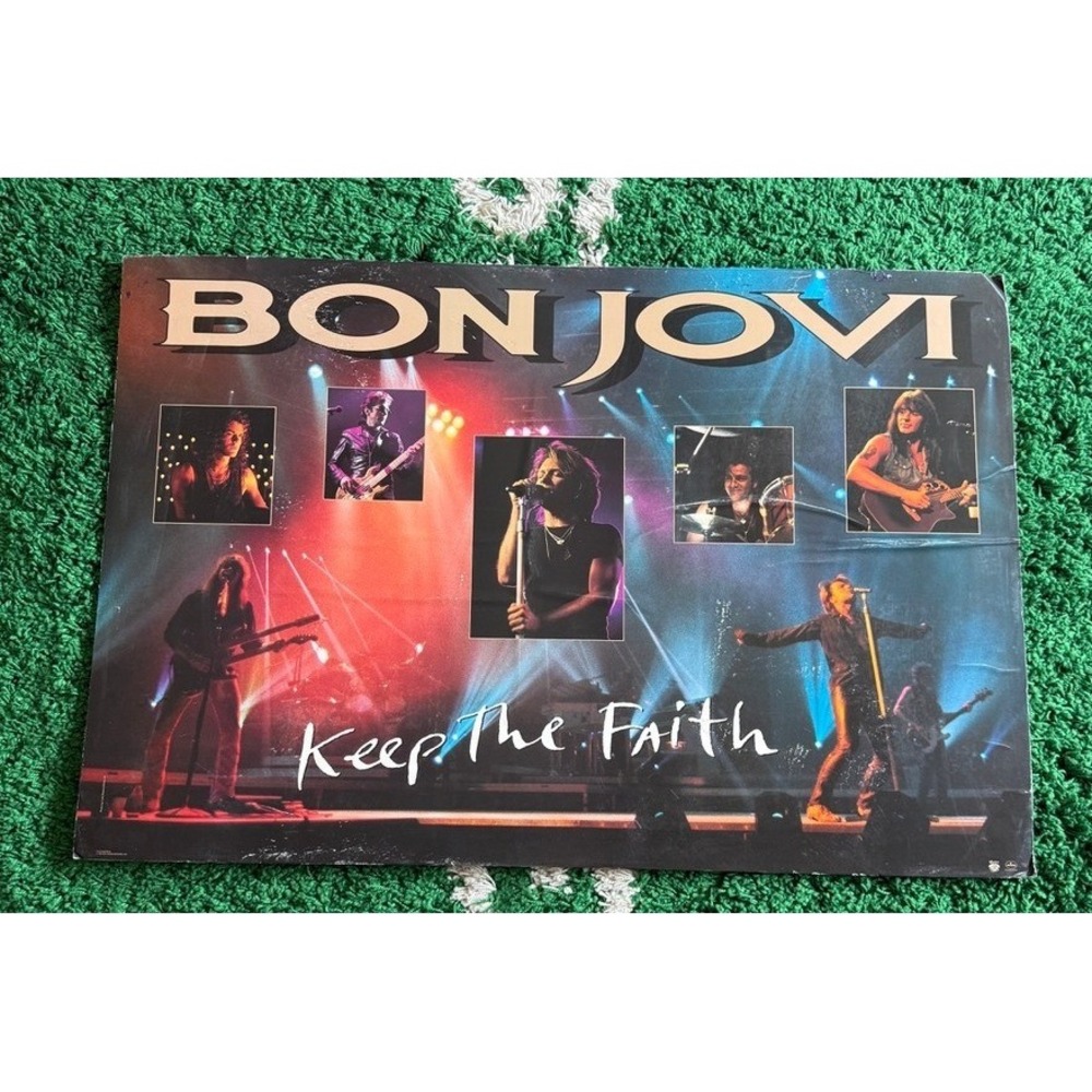 Bon Jovi Poster Music Memorabilia OS Multicolor Fair Keep The Faith 1993 Promo